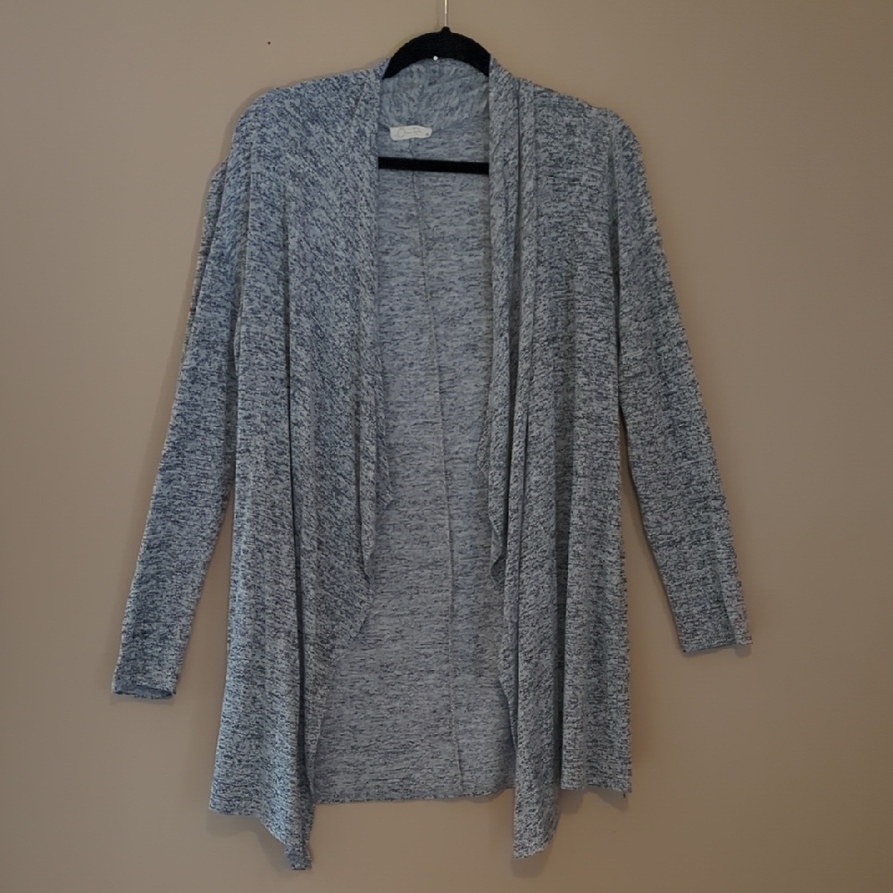 Olivia Rae Heather Gray/Black Open Front Cardigan
